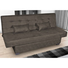 Sofá Cama Laila Veludo Pena Marrom Escuro B376 - Folk Móveis