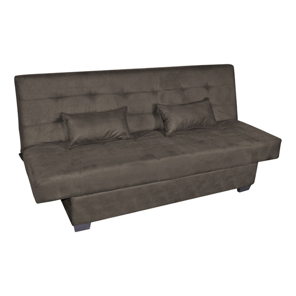 Sofá Cama Laila Veludo Pena Marrom Escuro B376 - Folk Móveis