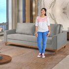 Sofá Cama Living Reclinável 223cm Pés Em Madeira Maciça Lyon