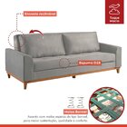 Sofá Cama Living Reclinável 223cm Pés Em Madeira Maciça Lyon