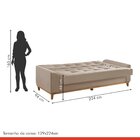 Sofá Cama Living Reclinável 223cm Pés Em Madeira Maciça Lyon