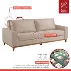 Sofá Cama Living Reclinável 223cm Pés Em Madeira Maciça Lyon