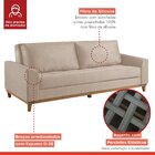 Sofá Cama Living Reclinável 223cm Pés Em Madeira Maciça Lyon