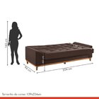 Sofá Cama Living Reclinável 223cm Pés Em Madeira Maciça Lyon