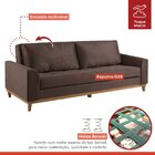 Sofá Cama Living Reclinável 223cm Pés Em Madeira Maciça Lyon