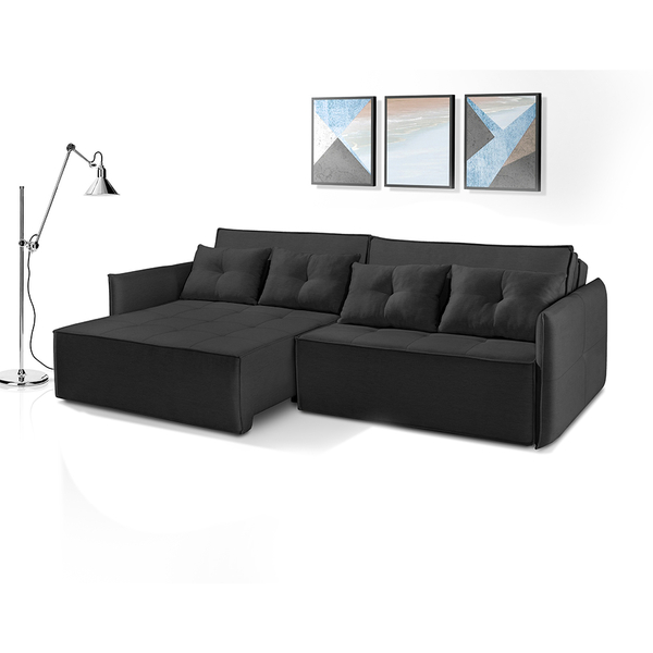 Sofá Cama Living Retrátil E Reclinável Bipartido 2,60m Canadá