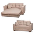 Sofá Cama Los Angeles Com Tecido Poliéster - Bege