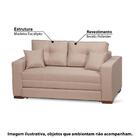 Sofá Cama Los Angeles Com Tecido Poliéster - Bege