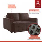 Sofá Cama M125 Suede/marrom Chocolate