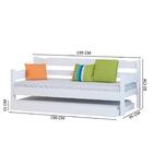 Sofá Cama Madeira Com Auxiliar Branco Nemargi