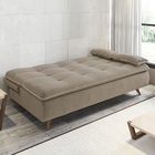 Sofá-cama Maíra 1 9m Em Veludo Light Bege - Estrela