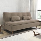 Sofá-cama Maíra 1 9m Em Veludo Light Bege - Estrela