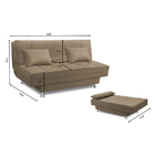 Sofá Cama Maite 1,80m 3 Lugares Suede Cappuccino Adonai Estof
