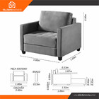 Sofá Cama Marcelle 1 Lugar 100 Solteiro Veludo Paris Pés De M