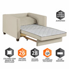 Sofá Cama Marcelle 1 Lugar 100 Solteiro Veludo Paris Pés De M