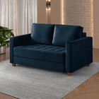 Sofá Cama Marcelle 2 Lugares 150 Casal Veludo Paris Pés De Ma