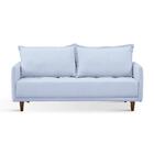 Sofá Cama Miami Com Pés Em Madeira - Cinza Claro Mesclado