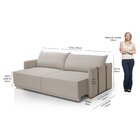 Sofá Cama Mônaco Bege Retrátil 184 Cm Bege