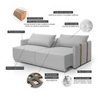 Sofá Cama Mônaco Cinza Claro Retrátil 184 Cm Cinza Claro