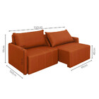 Sofá Cama Montana Retrátil E Reclinável 3 Lugares 2,00m Em Li