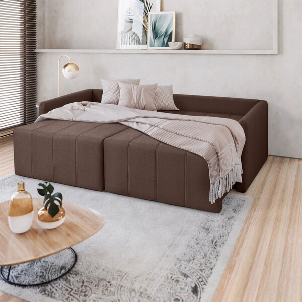 Sofá Cama Montana Retrátil E Reclinável 3 Lugares 2,00m Em Li