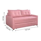 Sofa Cama Montreal Casal 157 Cm X 95 Cm Rosa