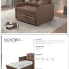 Sofá Cama Montreal Solteiro 95cm X 90cm Bege