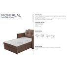 Sofá Cama Montreal Solteiro 95cm X 90cm Chumbo