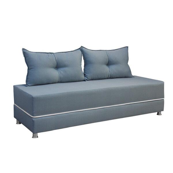 Sofá Cama Multiuso Simbal 2 Lugares Azul Listrado