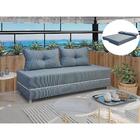 Sofá Cama Multiuso Simbal 2 Lugares Azul Listrado