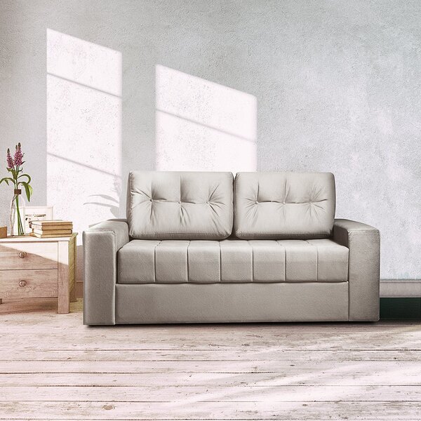 Sofá Cama Murilo Casal 182cm Tecido Bege