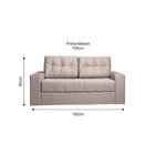 Sofá Cama Murilo Casal 182cm Tecido Linho Bege
