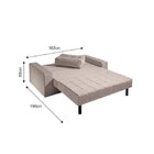 Sofá Cama Murilo Casal 182cm Tecido Linho Bege