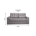 Sofá Cama Murilo Casal 182cm Tecido Veludo Cinza