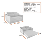 Sofá Cama One 152cm Reclinável Manual Suede Cinza - Sallar Ho