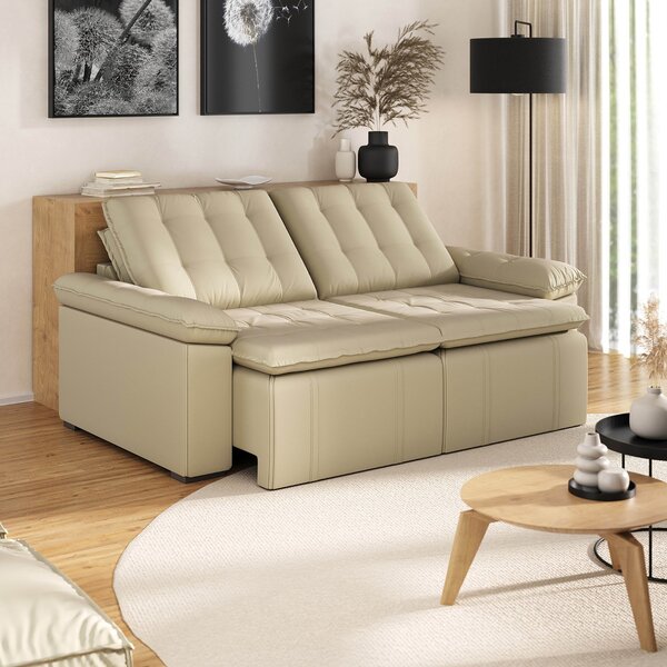 Sofá Cama Palmeira 3 Lugares Retrátil Reclinável 2,20m Veludo