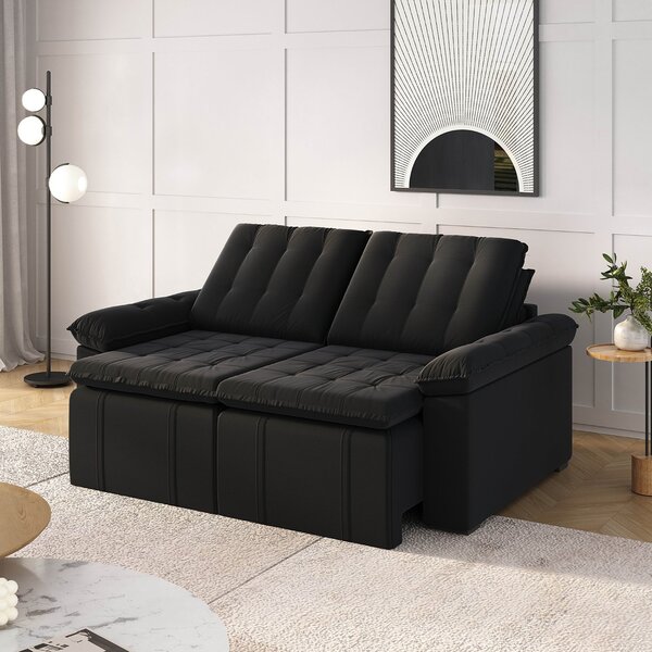 Sofá Cama Palmeira 3 Lugares Retrátil Reclinável 200cm Cabeca