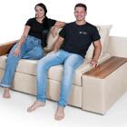 Sofá Cama Panamá Chenile Luxo Aveludado 3 Lugares Premium Cre