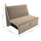 Sofá Cama Para Descanso Alice Suede Bege