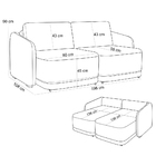 Sofá Cama Para Sala De Estar 2 Lugares 196cm Montserrat K01 L