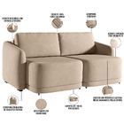 Sofá Cama Para Sala De Estar 3 Lugares 236cm Montserrat K01 V