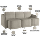 Sofá Cama Para Sala De Estar 3 Lugares 246cm Montserrat K01 B