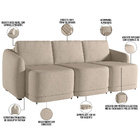 Sofá Cama Para Sala De Estar 3 Lugares 306cm Montserrat K01 L