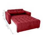Sofá Cama Para Sala De Estar Cross Veludo Maserati Vermelho