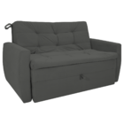 Sofá Cama Para Sala De Estar Dingle Suede Cinza