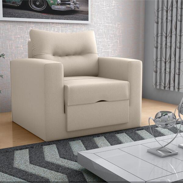 Sofá Cama Para Sala De Estar Dublin Suede Bege