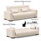 Sofá Cama Para Sala De Estar Lisboa Corino Bege - Ibiza
