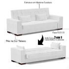 Sofá Cama Para Sala De Estar Lisboa Couríssimo Branco - Ibiza