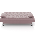 Sofá Cama Para Sala De Estar Quarto 193cm Lia M03 Veludo Rosê