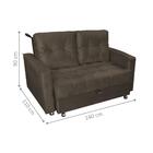 Sofá Cama Para Sala De Estar Remy Veludo Marrom